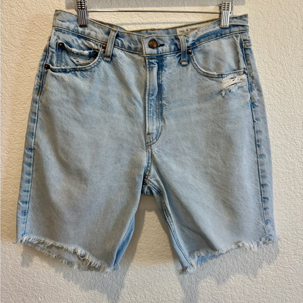 Rag & Bone Raw Hem High Waist Denim Shorts Size 29